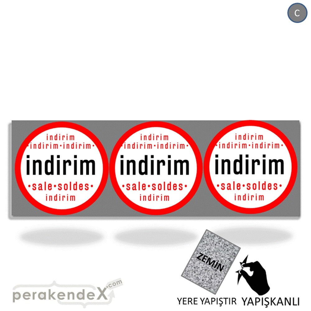indirim sale soldes YER ZEMİNE YAPIŞAN BANNER -dikdörtgen,tek yön baskı