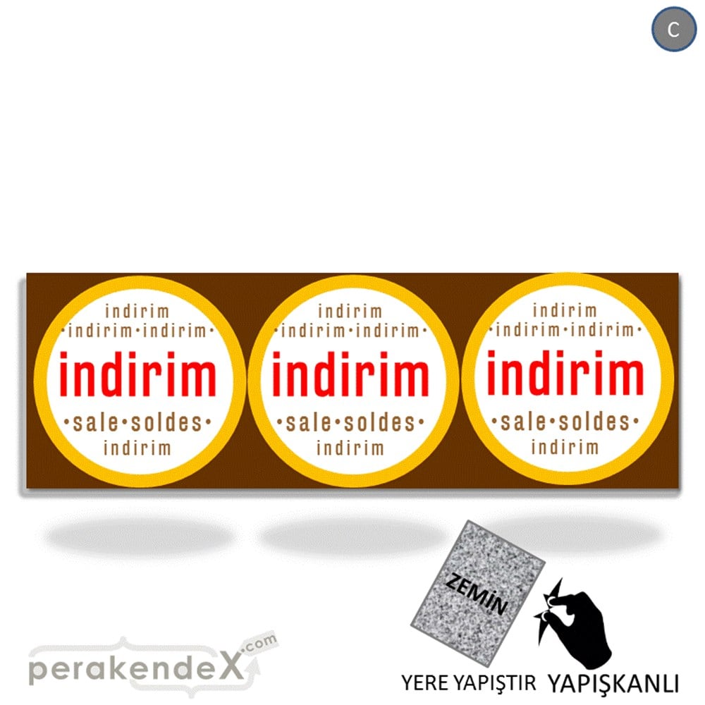 indirim sale soldes YER ZEMİNE YAPIŞAN BANNER -dikdörtgen,tek yön baskı