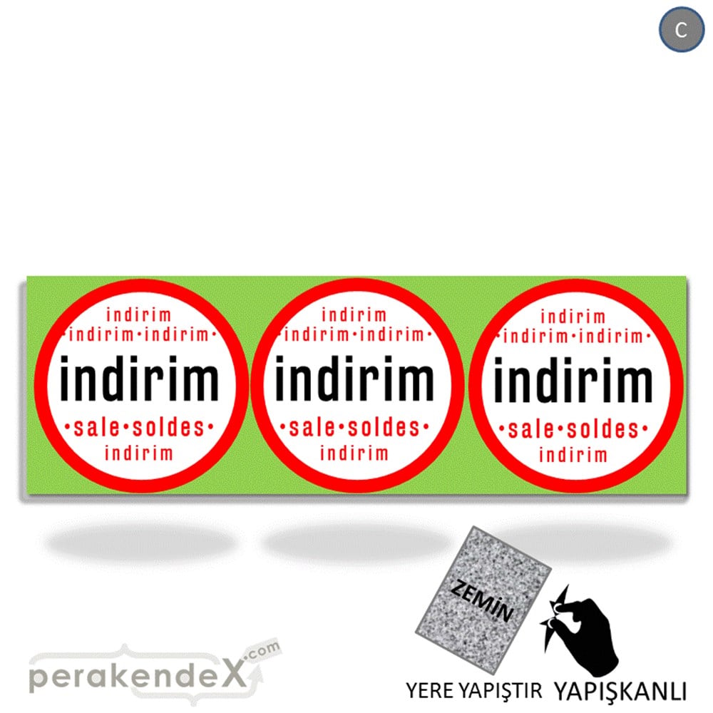 indirim sale soldes YER ZEMİNE YAPIŞAN BANNER -dikdörtgen,tek yön baskı