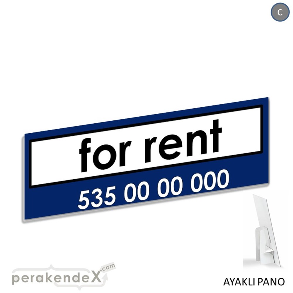 İngilizce Kiralık Yazısı 005 KARTON AYAKLI POSTER,  PANO (BANNER) -dikdörtgen,tek yön baskıkarton ayaklı poster,  pano