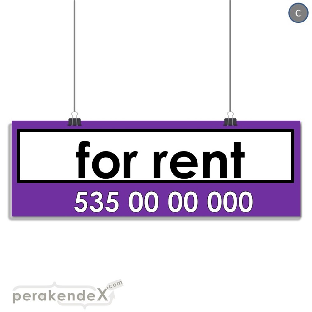 İngilizce Kiralık Yazısı 005 SERT PLASTİK POSTER,  AFİŞ (BANNER) -dikdörtgen,tek yön baskısert plastik poster,  afiş