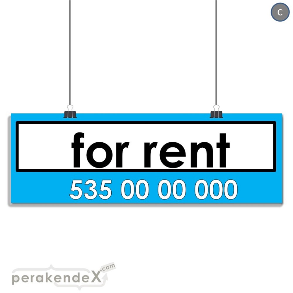 İngilizce Kiralık Yazısı 005 SERT PLASTİK POSTER,  AFİŞ (BANNER) -dikdörtgen,tek yön baskısert plastik poster,  afiş