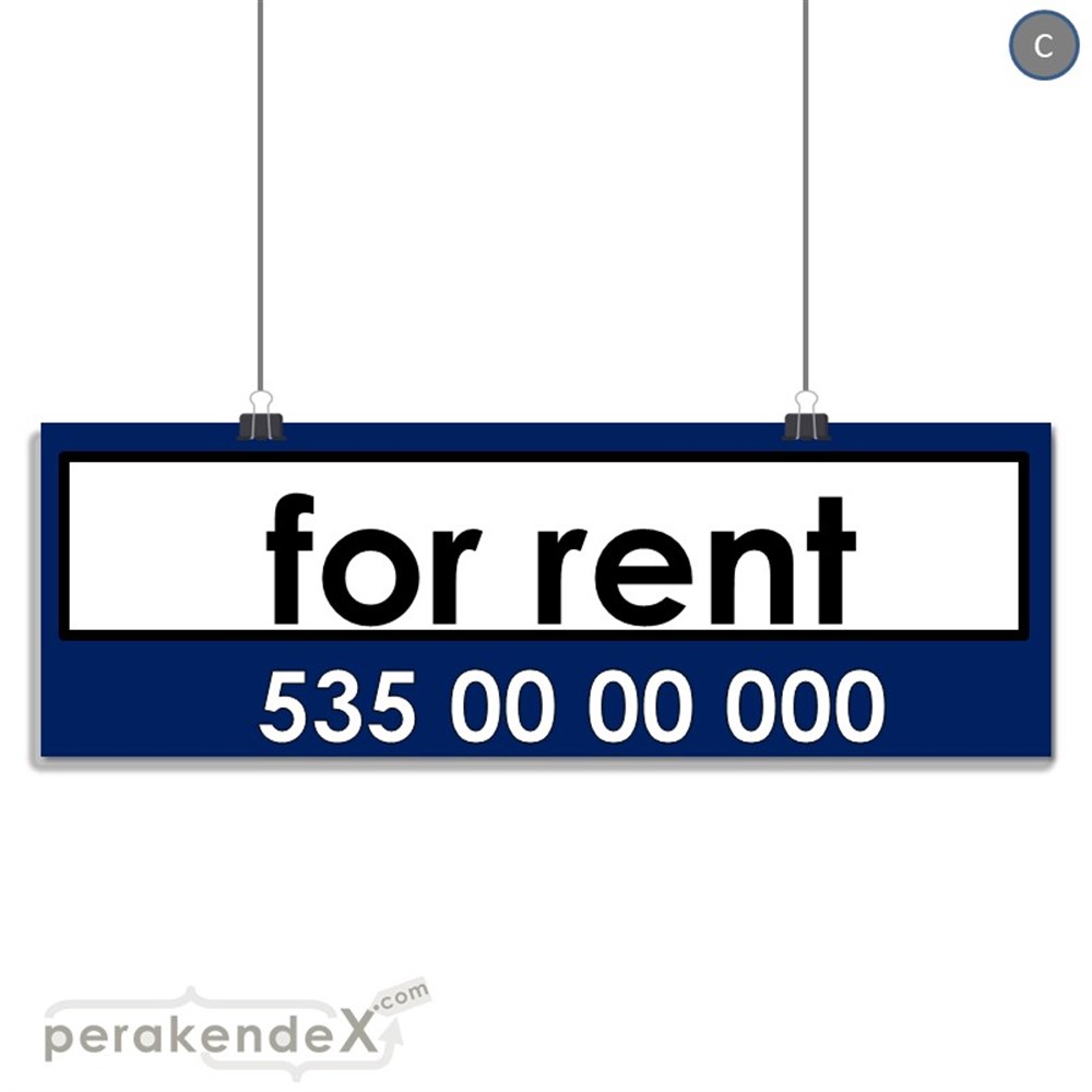 İngilizce Kiralık Yazısı 005 SERT PLASTİK POSTER,  AFİŞ (BANNER) -dikdörtgen,tek yön baskısert plastik poster,  afiş