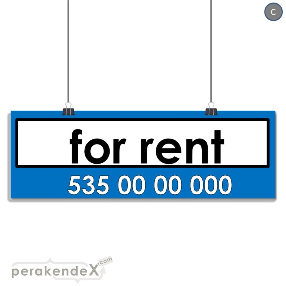 İngilizce Kiralık Yazısı 005 SERT PLASTİK POSTER,  AFİŞ (BANNER) -dikdörtgen,tek yön baskısert plastik poster,  afiş