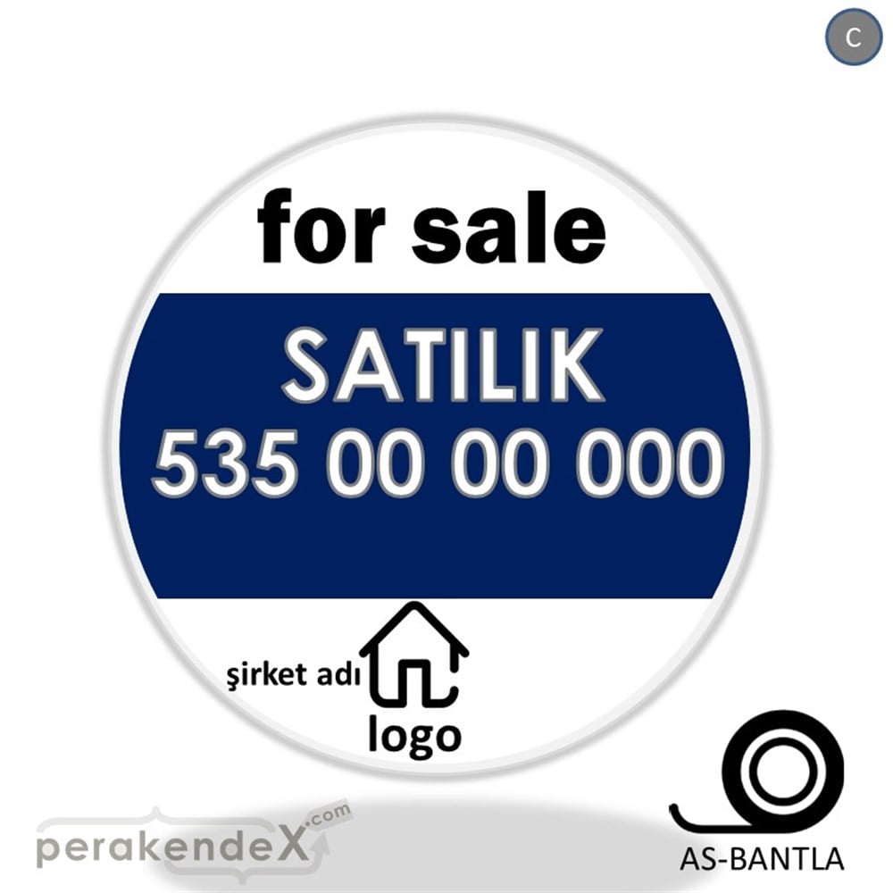 İngilizce Satılık Yazısı 003 SERT PLASTİK POSTER,  AFİŞ -oval,tek yön baskısert plastik poster,  afiş