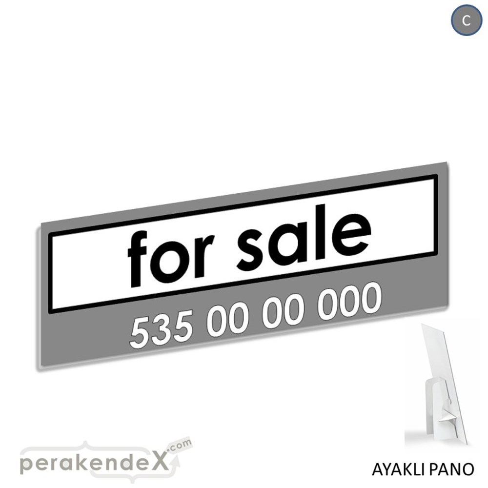 İngilizce Satılık Yazısı 005 KARTON AYAKLI POSTER,  PANO (BANNER) -dikdörtgen,tek yön baskıkarton ayaklı poster,  pano