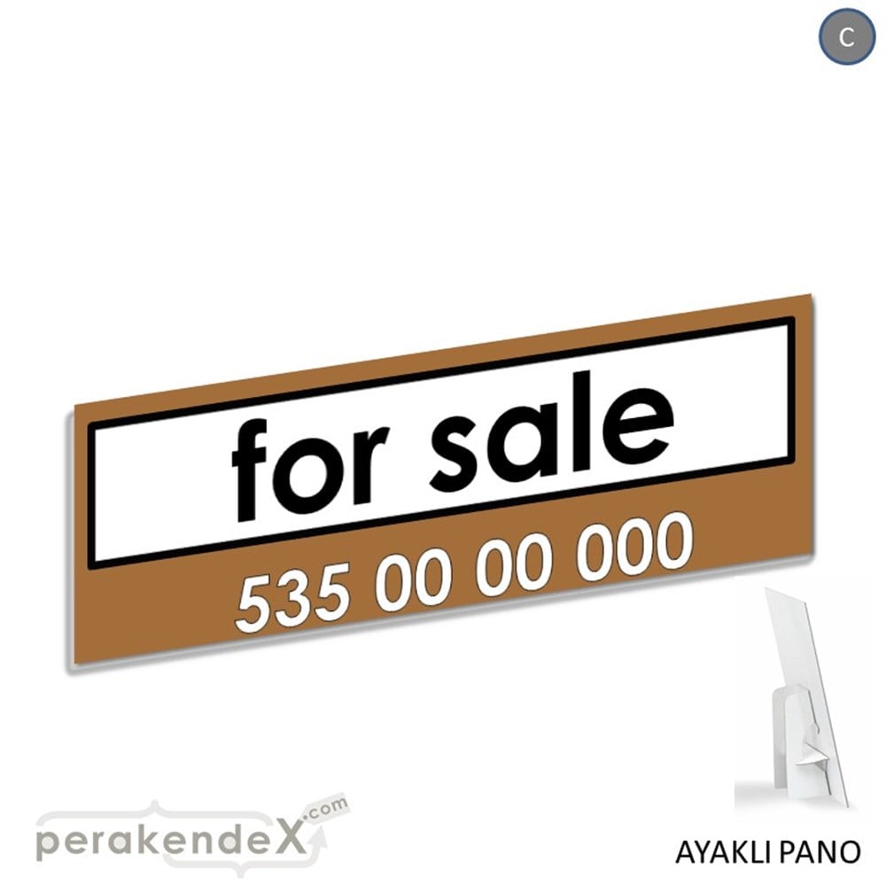 İngilizce Satılık Yazısı 005 KARTON AYAKLI POSTER,  PANO (BANNER) -dikdörtgen,tek yön baskıkarton ayaklı poster,  pano