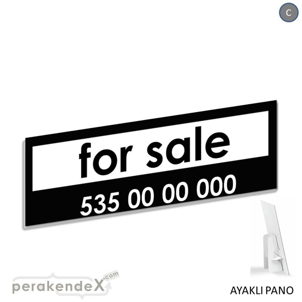 İngilizce Satılık Yazısı 005 KARTON AYAKLI POSTER,  PANO (BANNER) -dikdörtgen,tek yön baskıkarton ayaklı poster,  pano