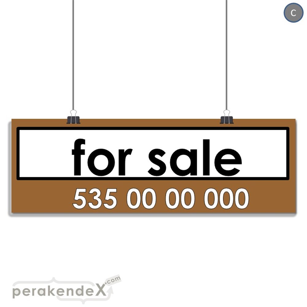 İngilizce Satılık Yazısı 005 SERT PLASTİK POSTER,  AFİŞ (BANNER) -dikdörtgen,tek yön baskısert plastik poster,  afiş