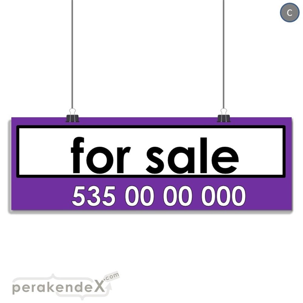İngilizce Satılık Yazısı 005 SERT PLASTİK POSTER,  AFİŞ (BANNER) -dikdörtgen,tek yön baskısert plastik poster,  afiş