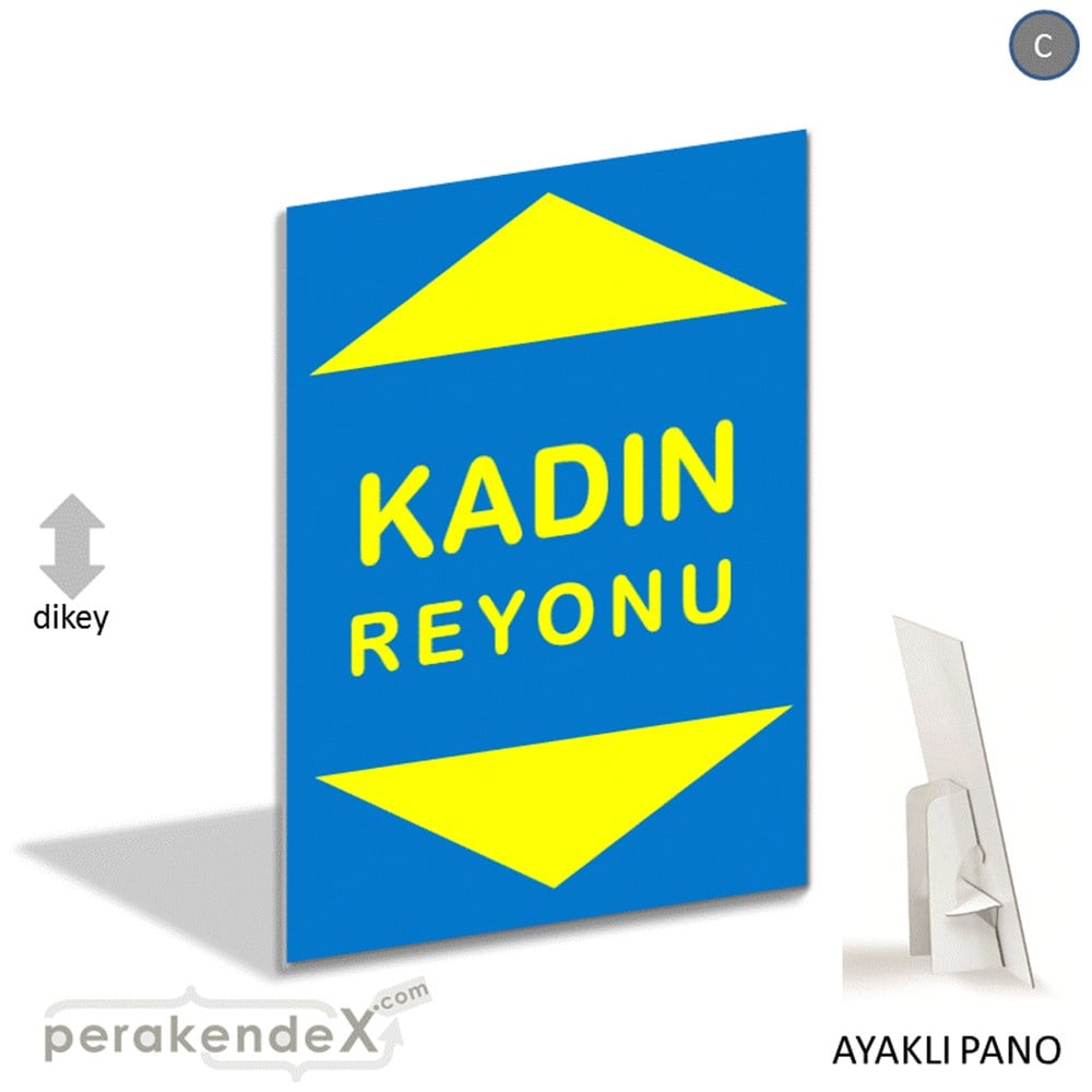 kadın reyonu yönlendirme AYAKLI REKLAM PANOSU -dikdörtgen,tek yön baskı
