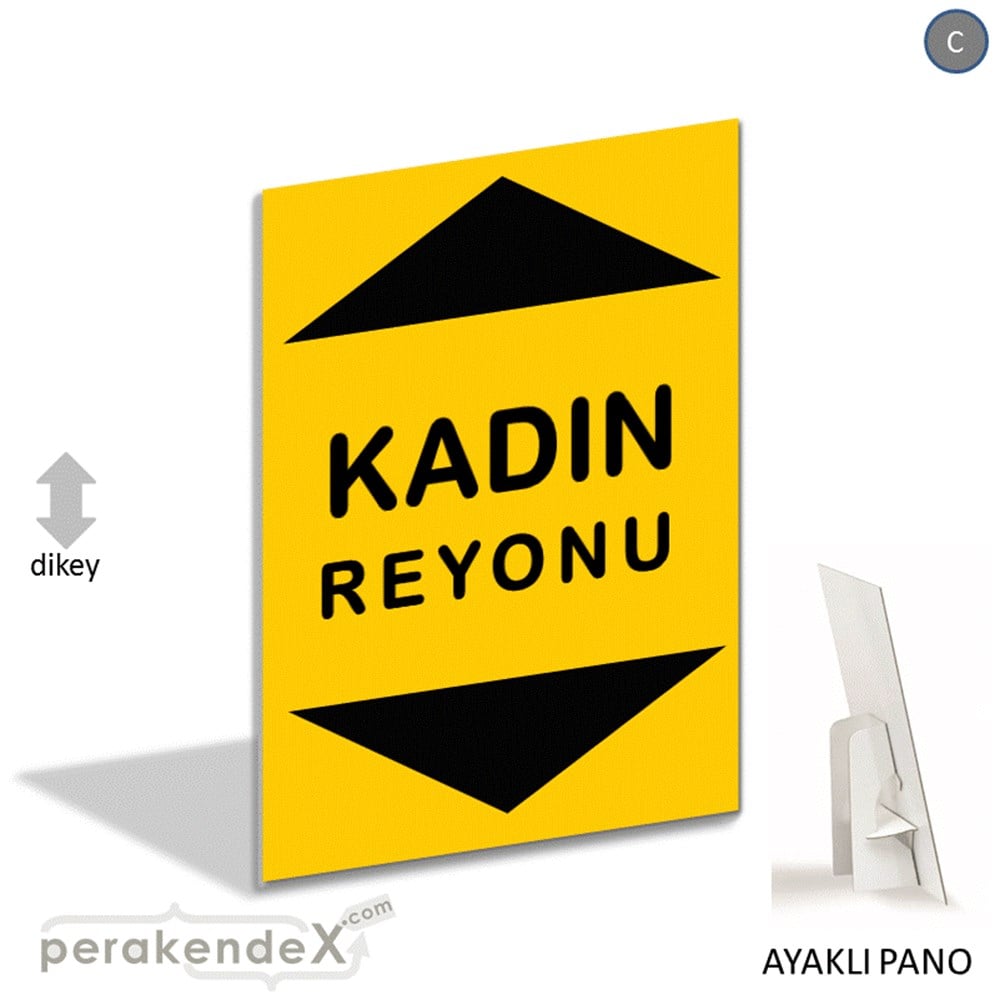 kadın reyonu yönlendirme AYAKLI REKLAM PANOSU -dikdörtgen,tek yön baskı