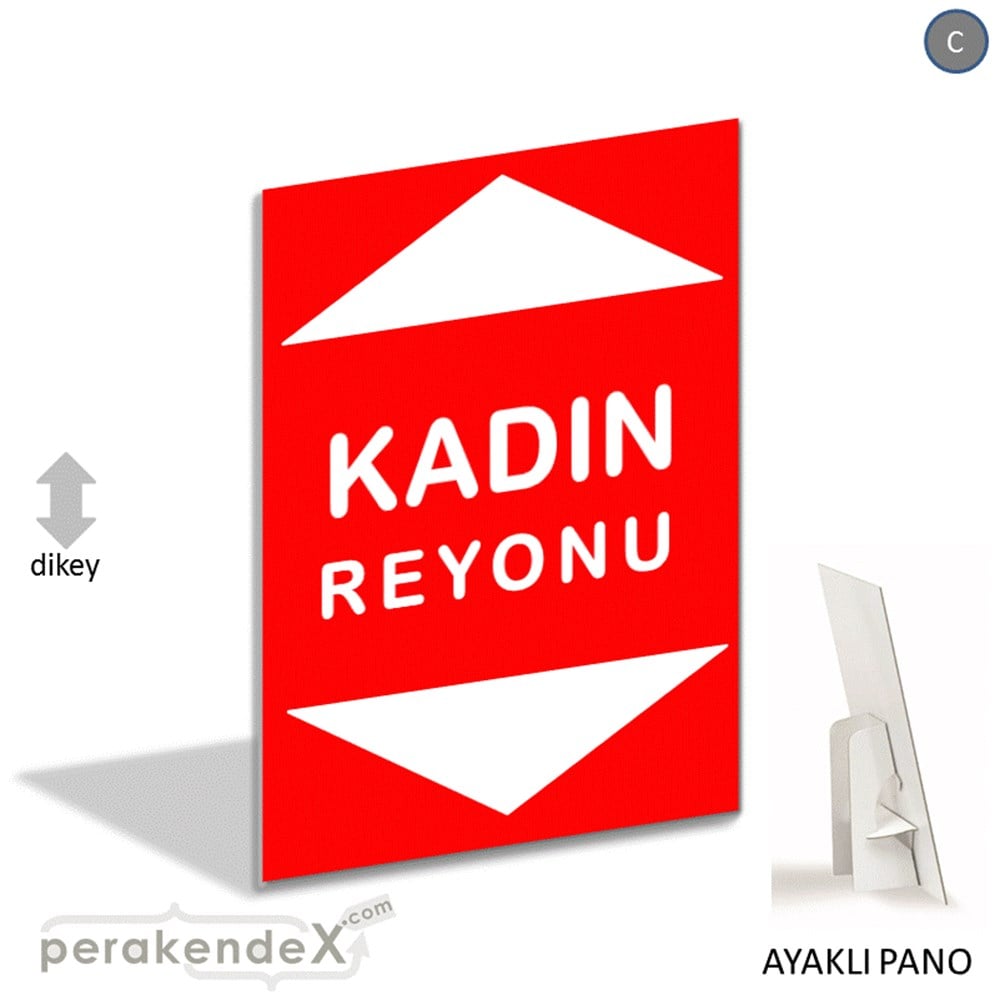 kadın reyonu yönlendirme AYAKLI REKLAM PANOSU -dikdörtgen,tek yön baskı
