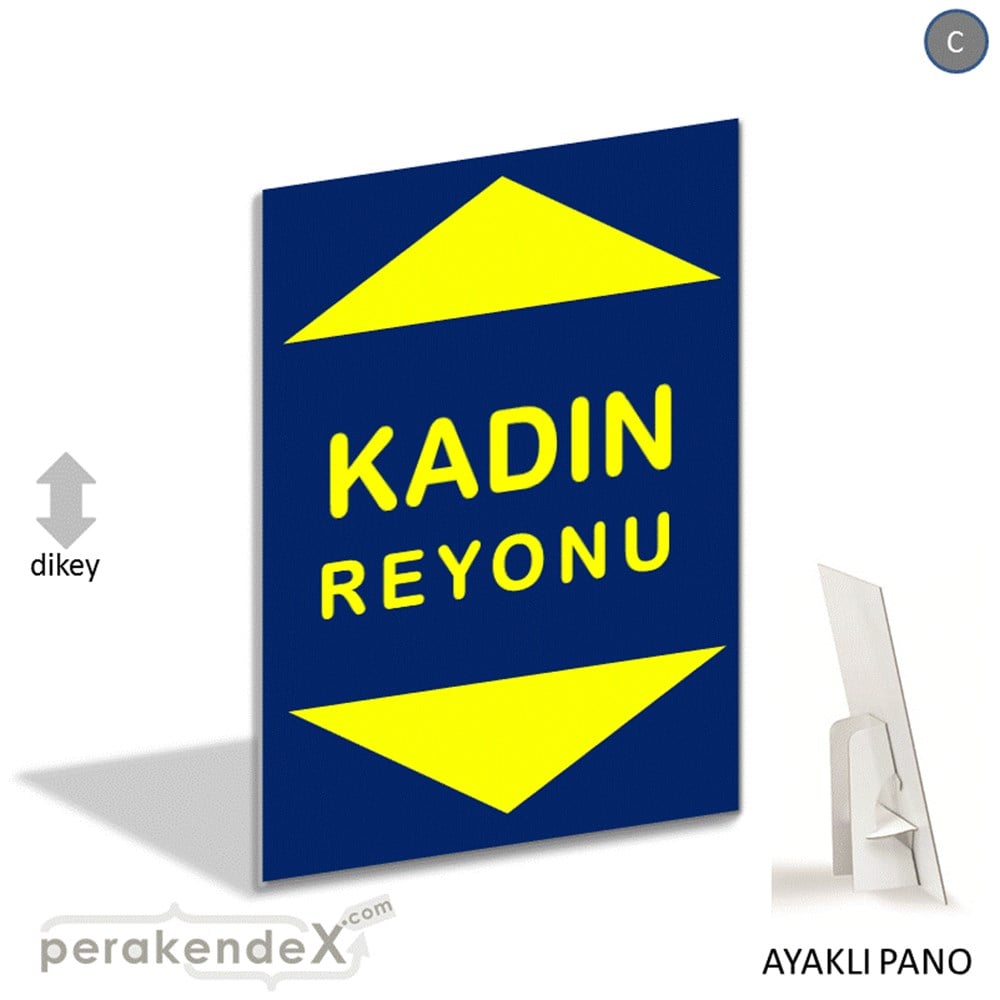kadın reyonu yönlendirme AYAKLI REKLAM PANOSU -dikdörtgen,tek yön baskı