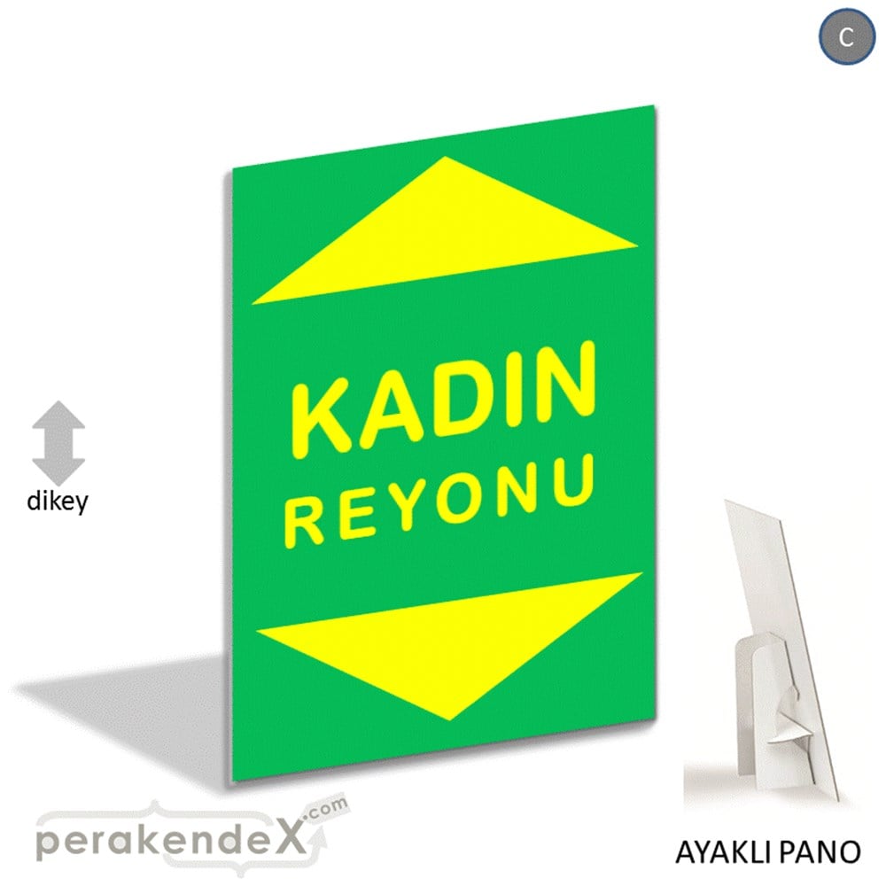 kadın reyonu yönlendirme AYAKLI REKLAM PANOSU -dikdörtgen,tek yön baskı