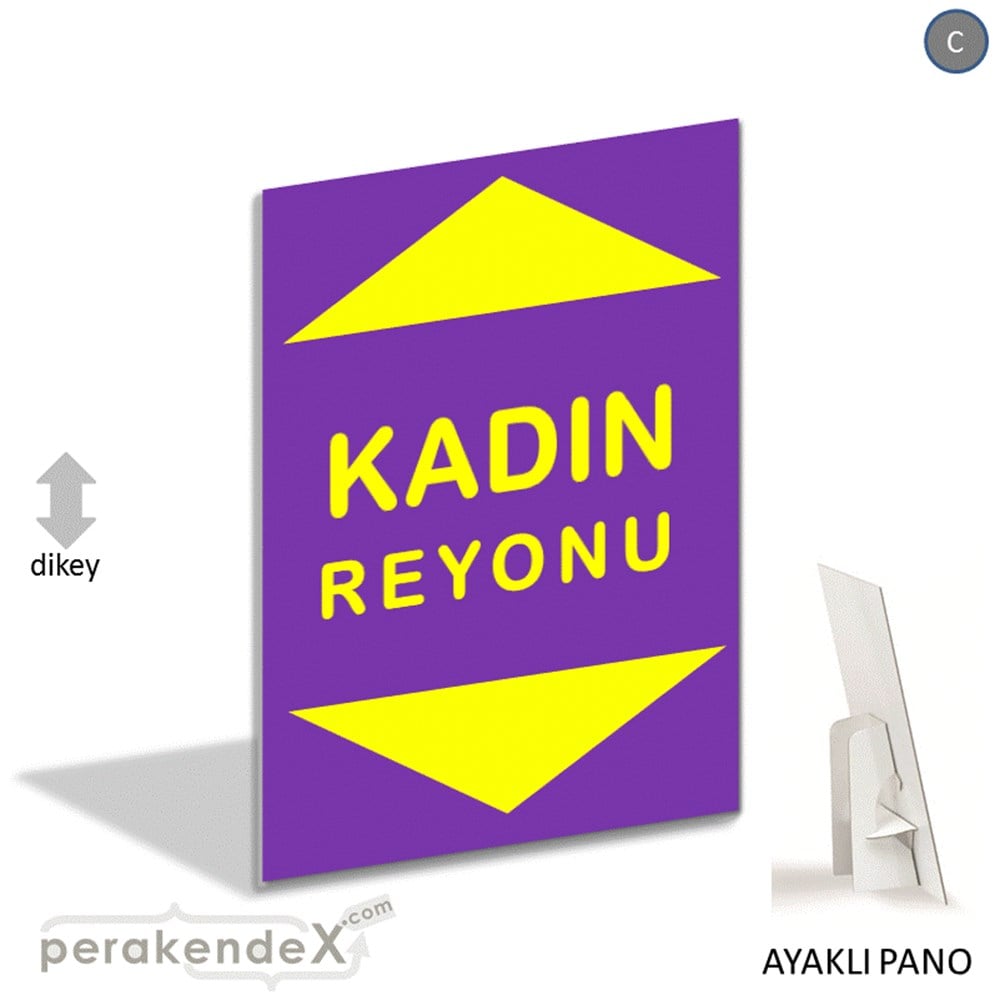 kadın reyonu yönlendirme AYAKLI REKLAM PANOSU -dikdörtgen,tek yön baskı