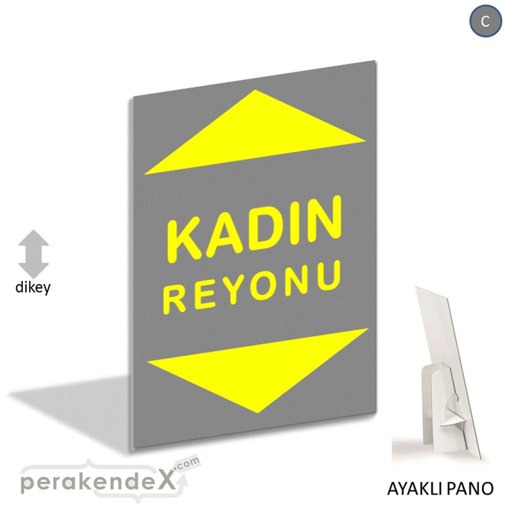 kadın reyonu yönlendirme AYAKLI REKLAM PANOSU -dikdörtgen,tek yön baskı