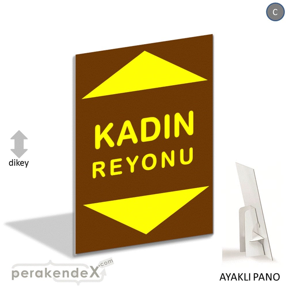 kadın reyonu yönlendirme AYAKLI REKLAM PANOSU -dikdörtgen,tek yön baskı