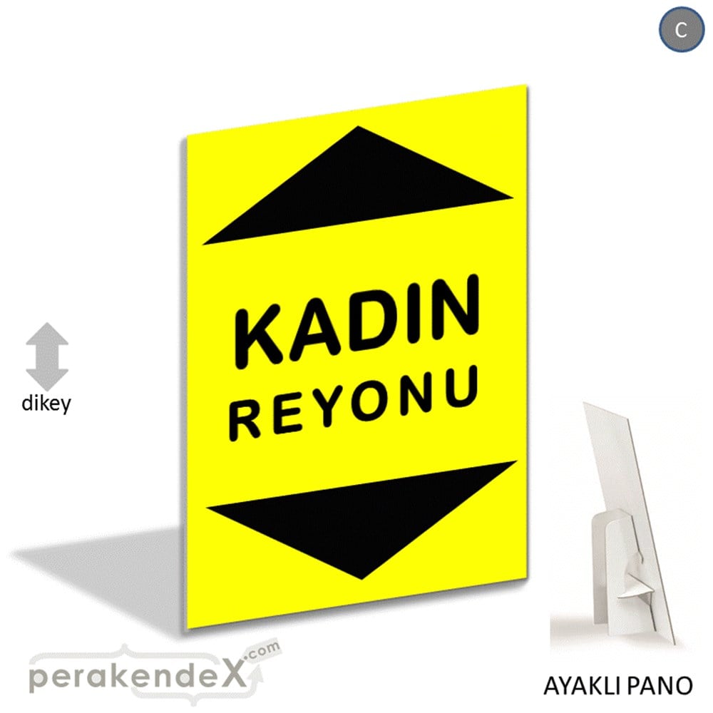 kadın reyonu yönlendirme AYAKLI REKLAM PANOSU -dikdörtgen,tek yön baskı