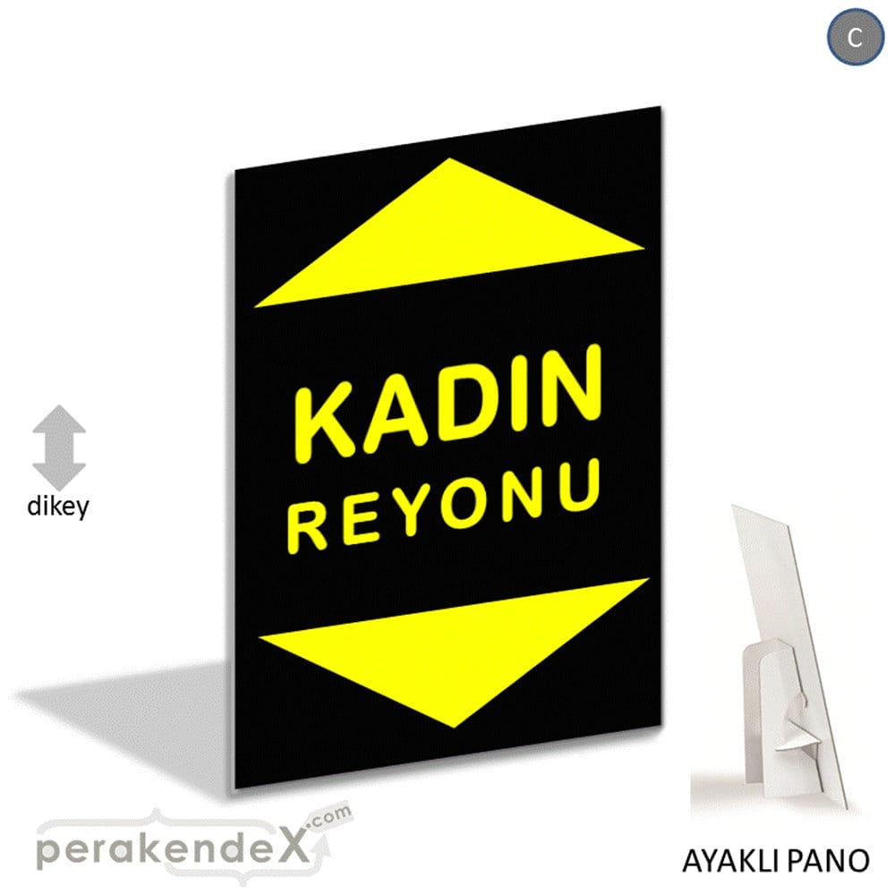 kadın reyonu yönlendirme AYAKLI REKLAM PANOSU -dikdörtgen,tek yön baskı