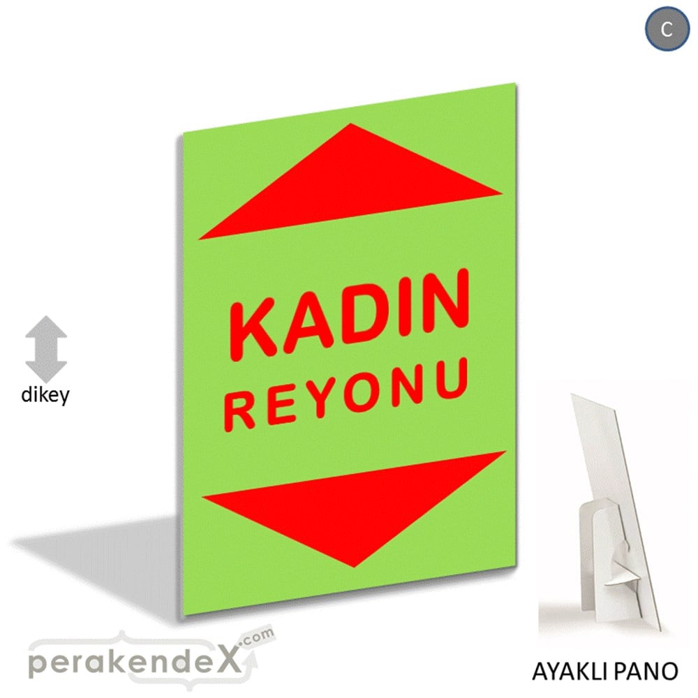 kadın reyonu yönlendirme AYAKLI REKLAM PANOSU -dikdörtgen,tek yön baskı