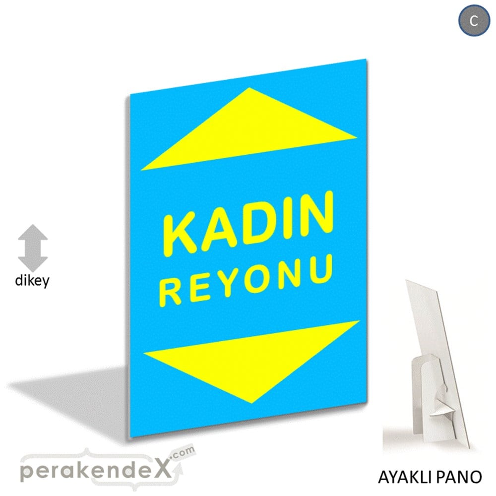 kadın reyonu yönlendirme AYAKLI REKLAM PANOSU -dikdörtgen,tek yön baskı