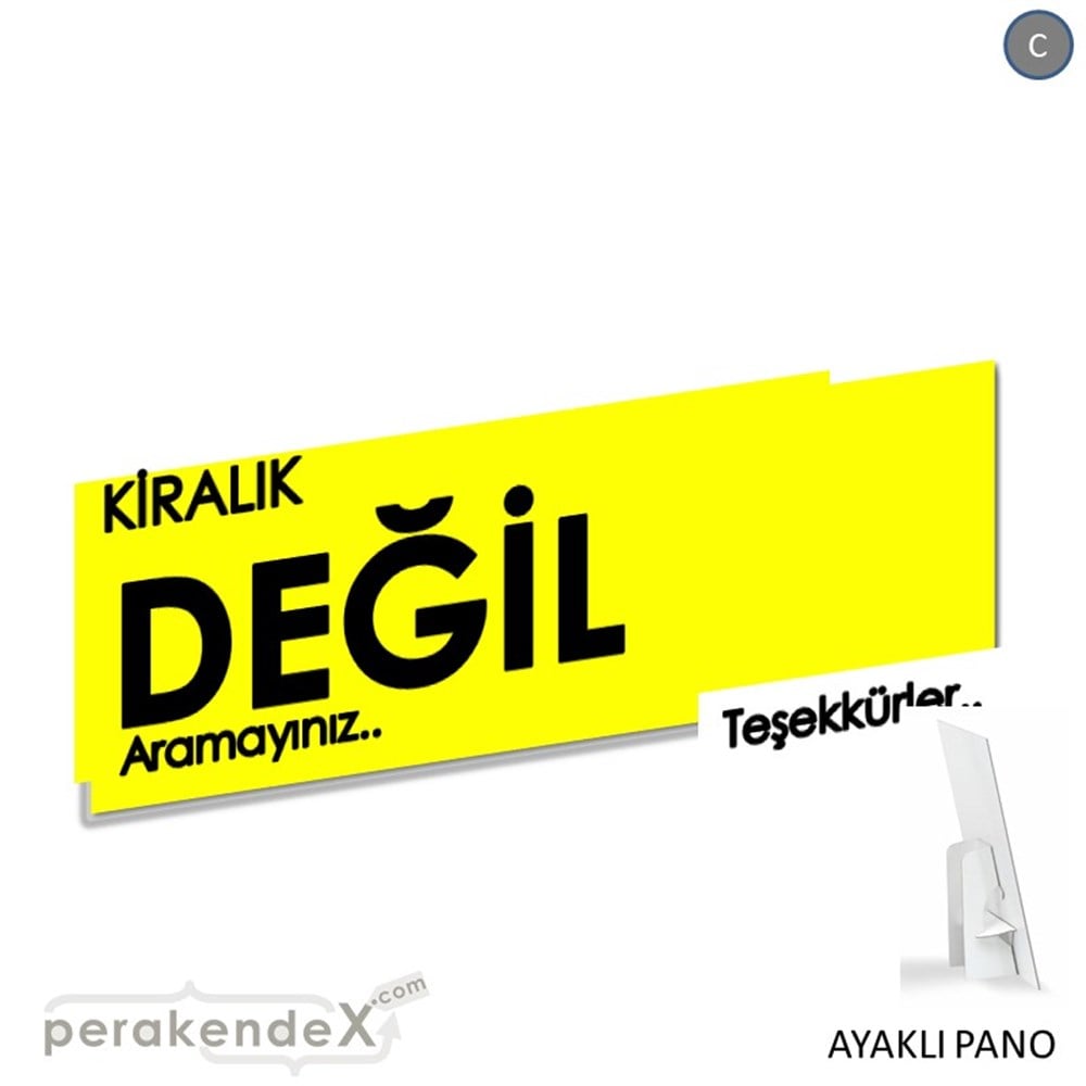 Kiralık Değil Yazısı 006 KARTON AYAKLI POSTER,  PANO (BANNER) -dikdörtgen,tek yön baskıkarton ayaklı poster,  pano