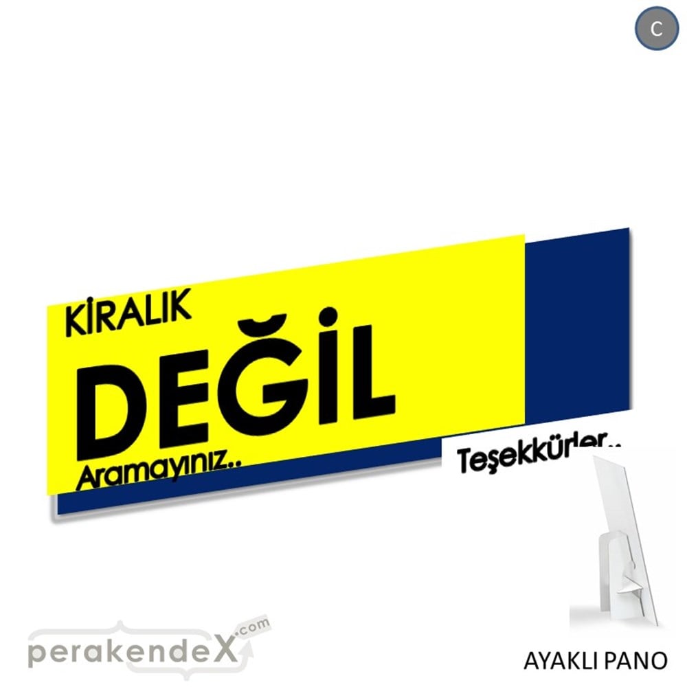 Kiralık Değil Yazısı 006 KARTON AYAKLI POSTER,  PANO (BANNER) -dikdörtgen,tek yön baskıkarton ayaklı poster,  pano