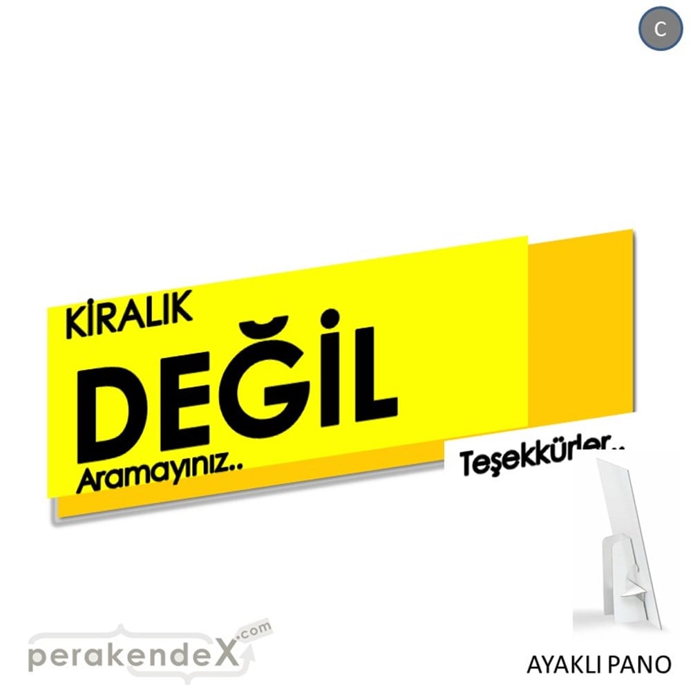 Kiralık Değil Yazısı 006 KARTON AYAKLI POSTER,  PANO (BANNER) -dikdörtgen,tek yön baskıkarton ayaklı poster,  pano
