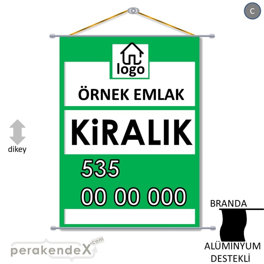 Kiralık Yazısı 001 BRANDA POSTER,  AFİŞ -dikdörtgen,tek yön baskıbranda poster,  afiş