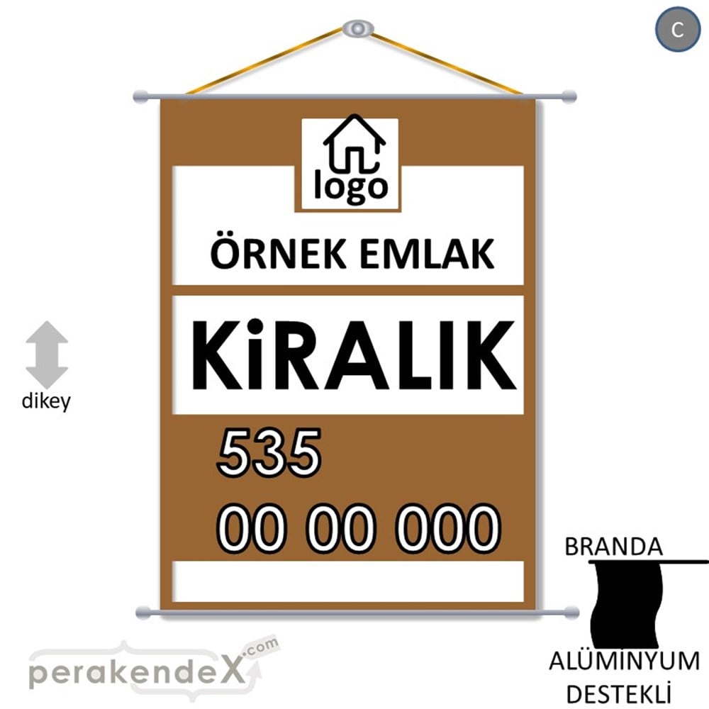 Kiralık Yazısı 001 BRANDA POSTER,  AFİŞ -dikdörtgen,tek yön baskıbranda poster,  afiş