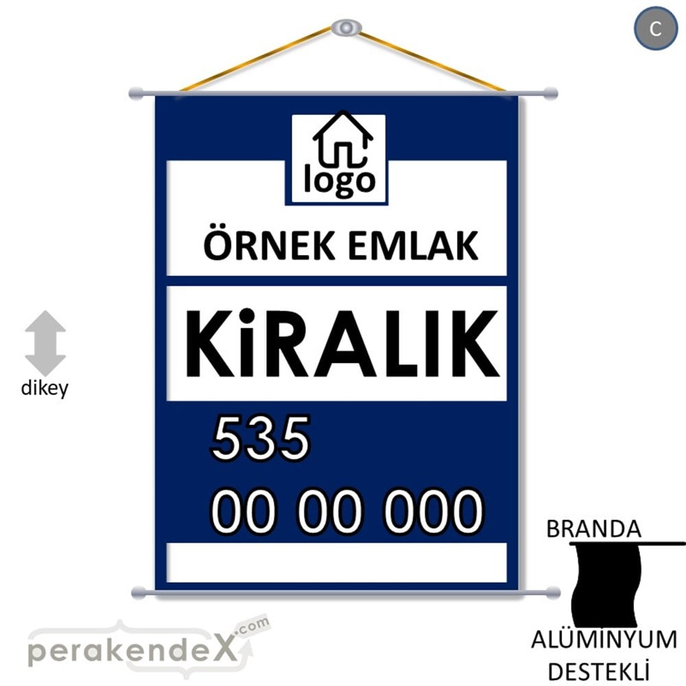 Kiralık Yazısı 001 BRANDA POSTER,  AFİŞ -dikdörtgen,tek yön baskıbranda poster,  afiş