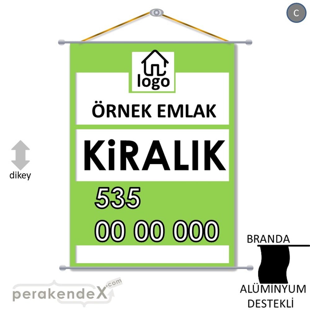 Kiralık Yazısı 001 BRANDA POSTER,  AFİŞ -dikdörtgen,tek yön baskıbranda poster,  afiş