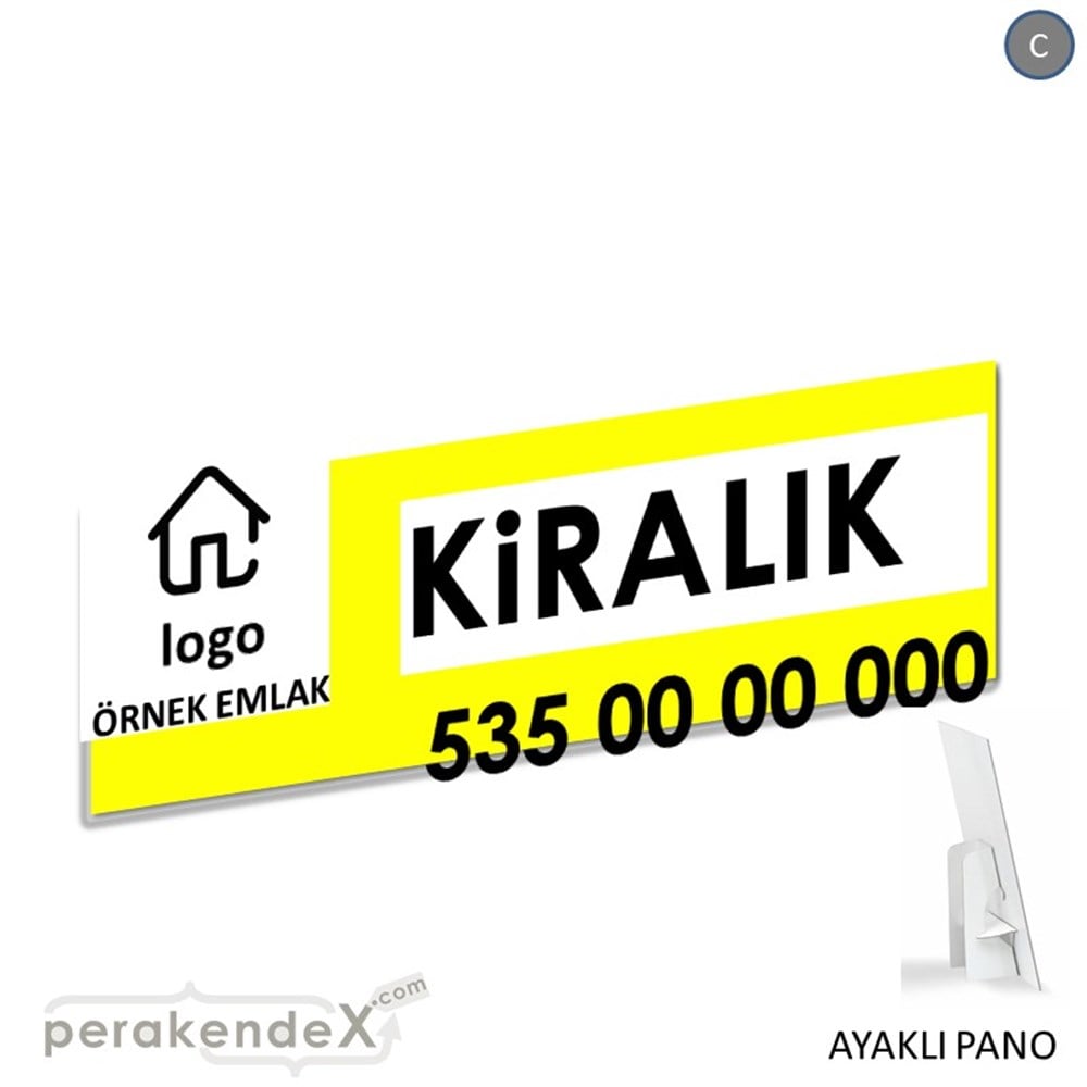 Kiralık Yazısı 001 KARTON AYAKLI POSTER,  PANO (BANNER) -dikdörtgen,tek yön baskıkarton ayaklı poster,  pano