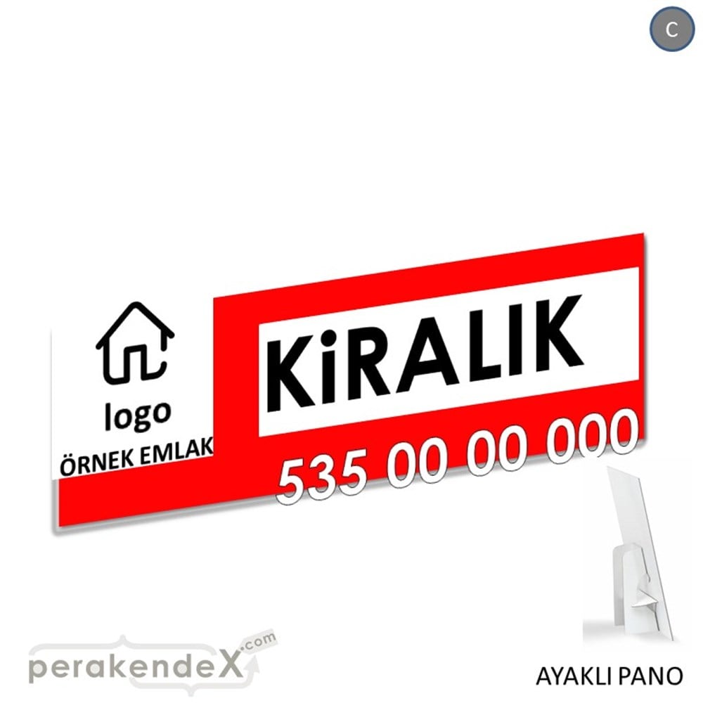 Kiralık Yazısı 001 KARTON AYAKLI POSTER,  PANO (BANNER) -dikdörtgen,tek yön baskıkarton ayaklı poster,  pano