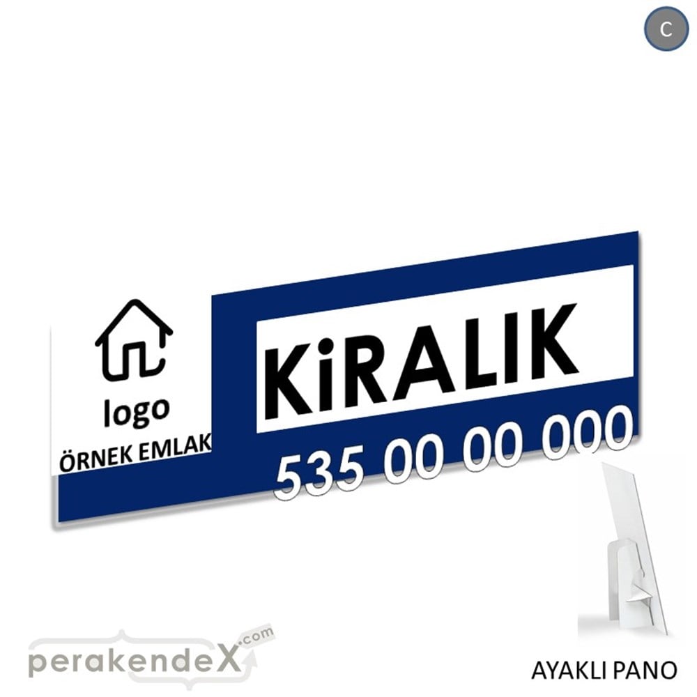 Kiralık Yazısı 001 KARTON AYAKLI POSTER,  PANO (BANNER) -dikdörtgen,tek yön baskıkarton ayaklı poster,  pano