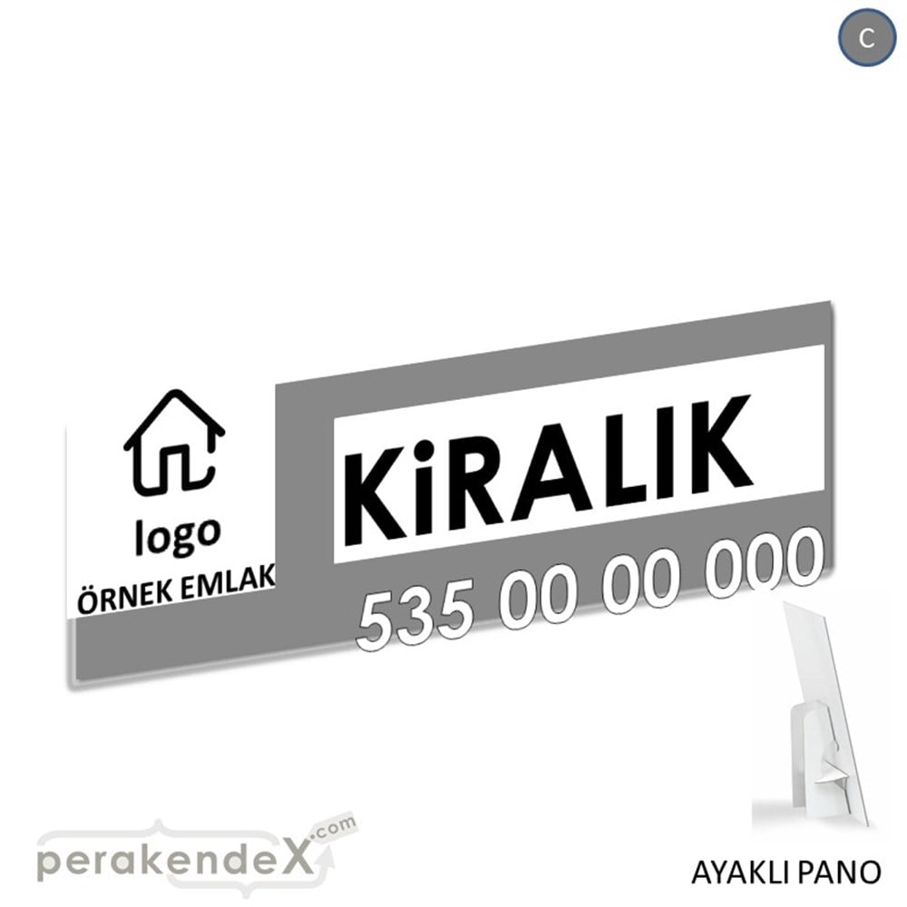 Kiralık Yazısı 001 KARTON AYAKLI POSTER,  PANO (BANNER) -dikdörtgen,tek yön baskıkarton ayaklı poster,  pano