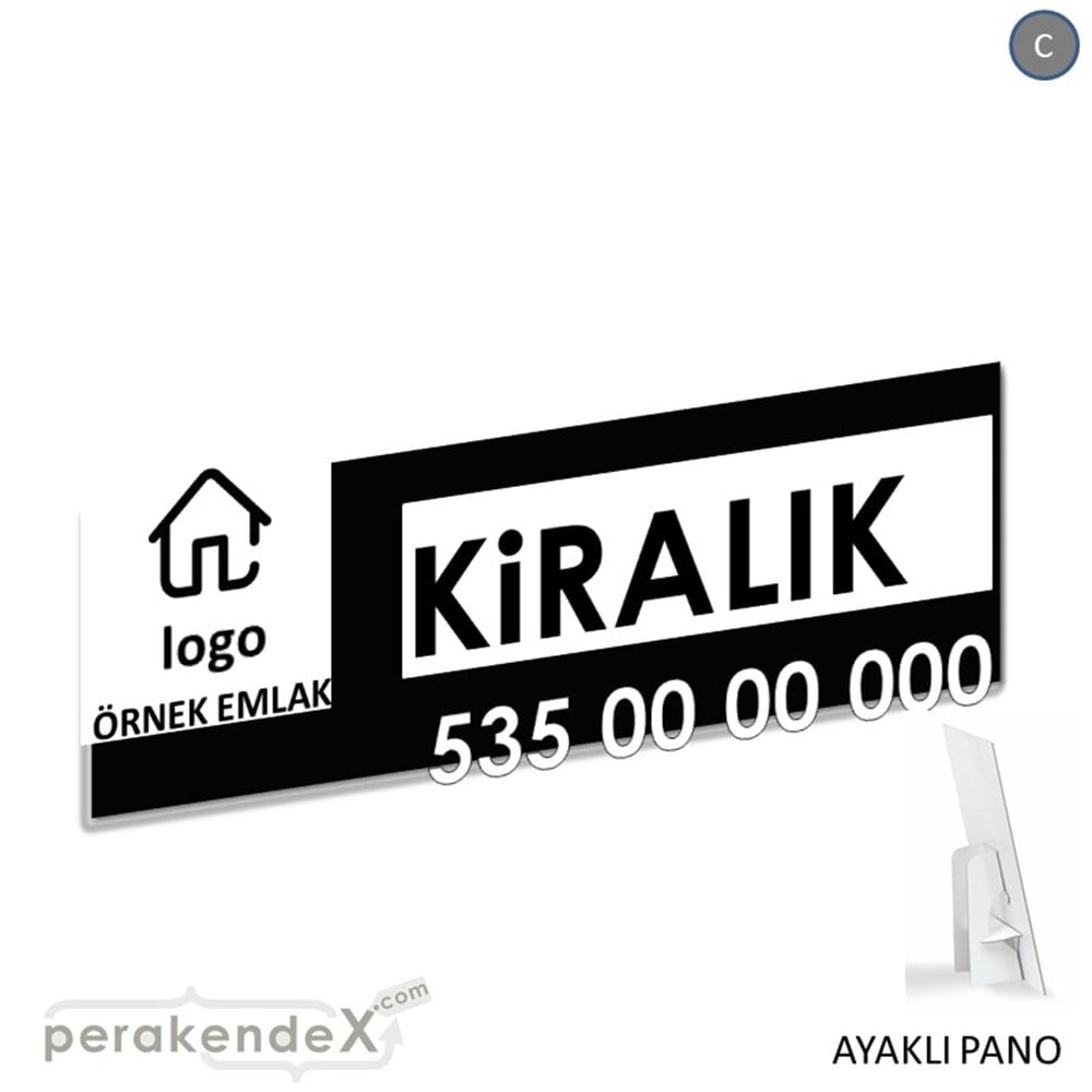 Kiralık Yazısı 001 KARTON AYAKLI POSTER,  PANO (BANNER) -dikdörtgen,tek yön baskıkarton ayaklı poster,  pano