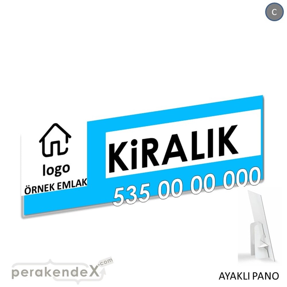 Kiralık Yazısı 001 KARTON AYAKLI POSTER,  PANO (BANNER) -dikdörtgen,tek yön baskıkarton ayaklı poster,  pano