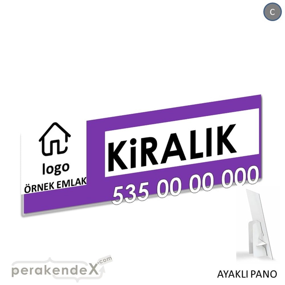 Kiralık Yazısı 001 KARTON AYAKLI POSTER,  PANO (BANNER) -dikdörtgen,tek yön baskıkarton ayaklı poster,  pano