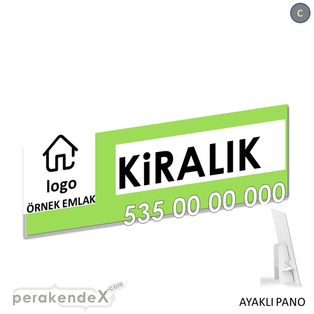 Kiralık Yazısı 001 KARTON AYAKLI POSTER,  PANO (BANNER) -dikdörtgen,tek yön baskıkarton ayaklı poster,  pano