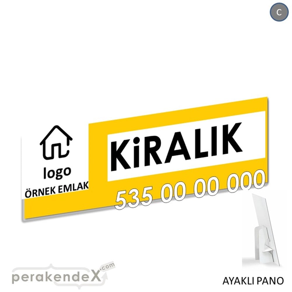 Kiralık Yazısı 001 KARTON AYAKLI POSTER,  PANO (BANNER) -dikdörtgen,tek yön baskıkarton ayaklı poster,  pano