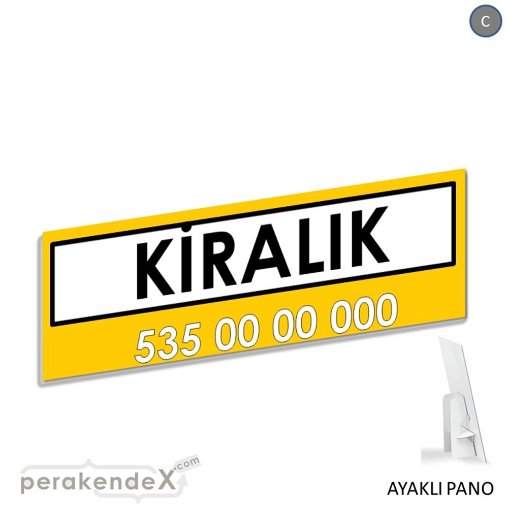 Kiralık Yazısı 005 KARTON AYAKLI POSTER,  PANO (BANNER) -dikdörtgen,tek yön baskıkarton ayaklı poster,  pano