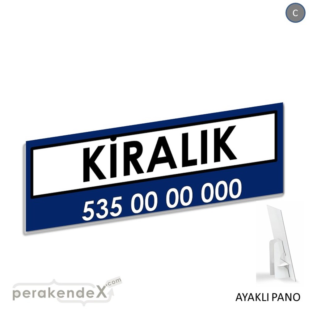 Kiralık Yazısı 005 KARTON AYAKLI POSTER,  PANO (BANNER) -dikdörtgen,tek yön baskıkarton ayaklı poster,  pano