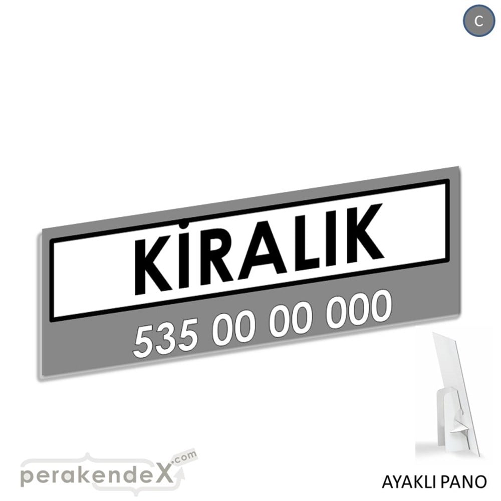 Kiralık Yazısı 005 KARTON AYAKLI POSTER,  PANO (BANNER) -dikdörtgen,tek yön baskıkarton ayaklı poster,  pano