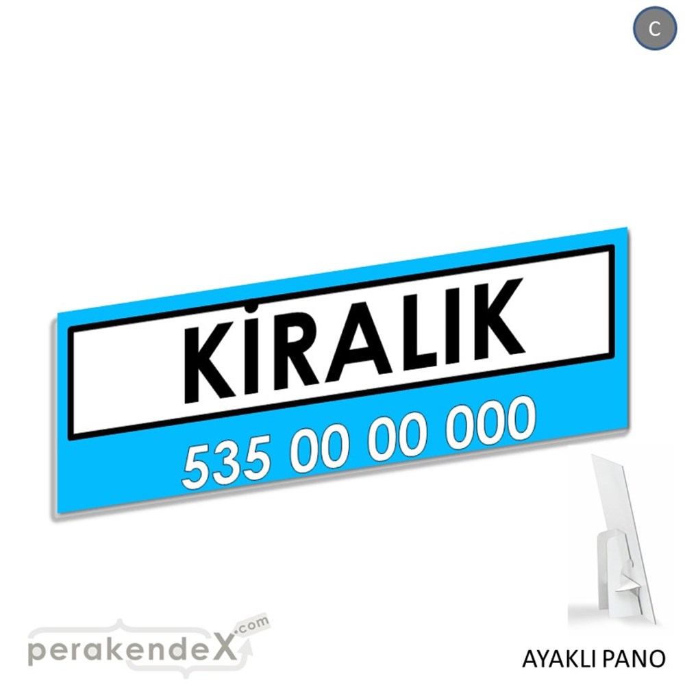Kiralık Yazısı 005 KARTON AYAKLI POSTER,  PANO (BANNER) -dikdörtgen,tek yön baskıkarton ayaklı poster,  pano