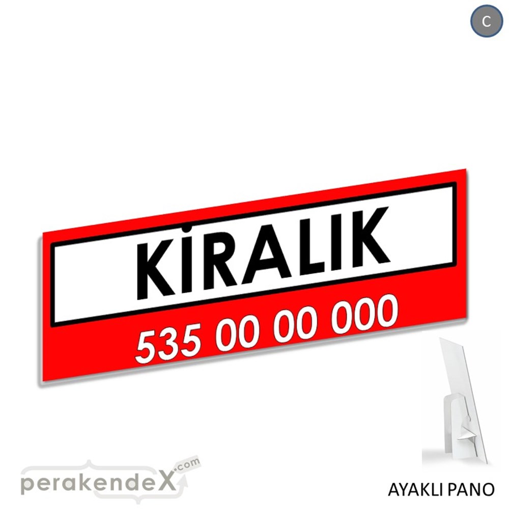 Kiralık Yazısı 005 KARTON AYAKLI POSTER,  PANO (BANNER) -dikdörtgen,tek yön baskıkarton ayaklı poster,  pano