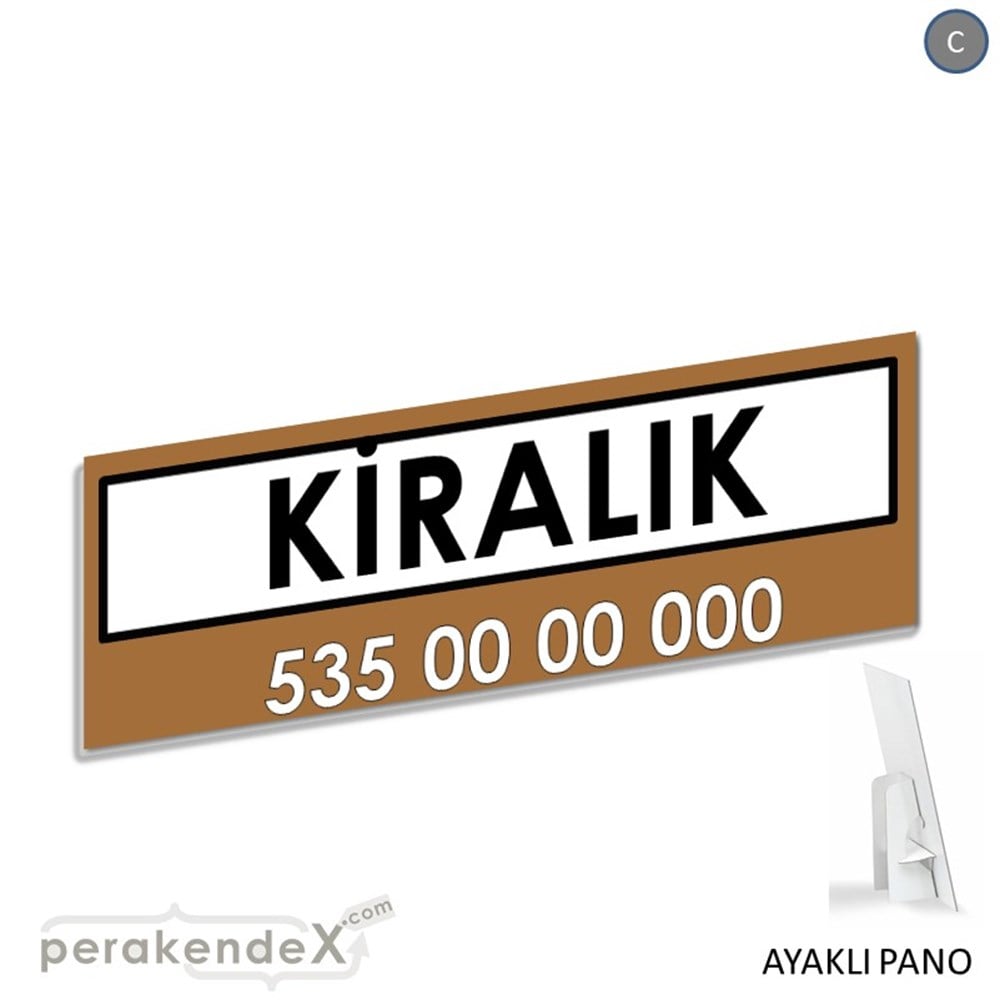 Kiralık Yazısı 005 KARTON AYAKLI POSTER,  PANO (BANNER) -dikdörtgen,tek yön baskıkarton ayaklı poster,  pano