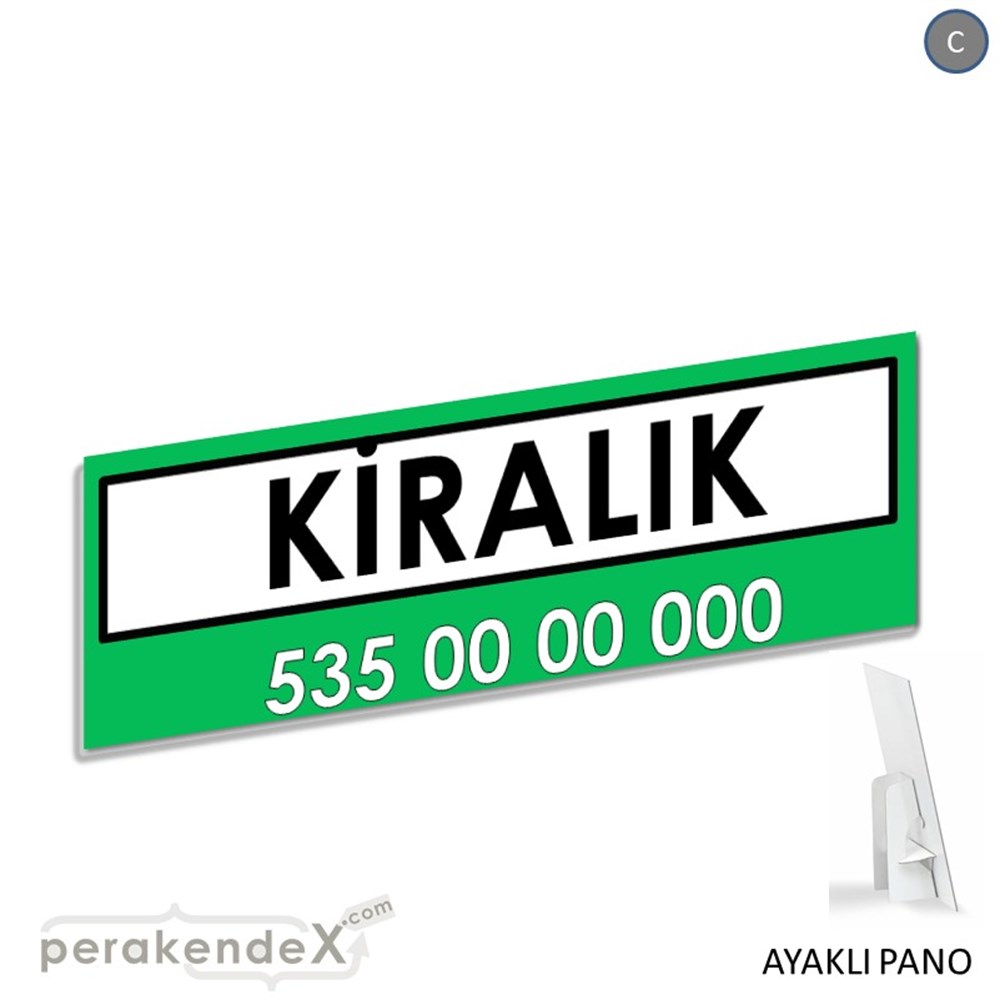 Kiralık Yazısı 005 KARTON AYAKLI POSTER,  PANO (BANNER) -dikdörtgen,tek yön baskıkarton ayaklı poster,  pano