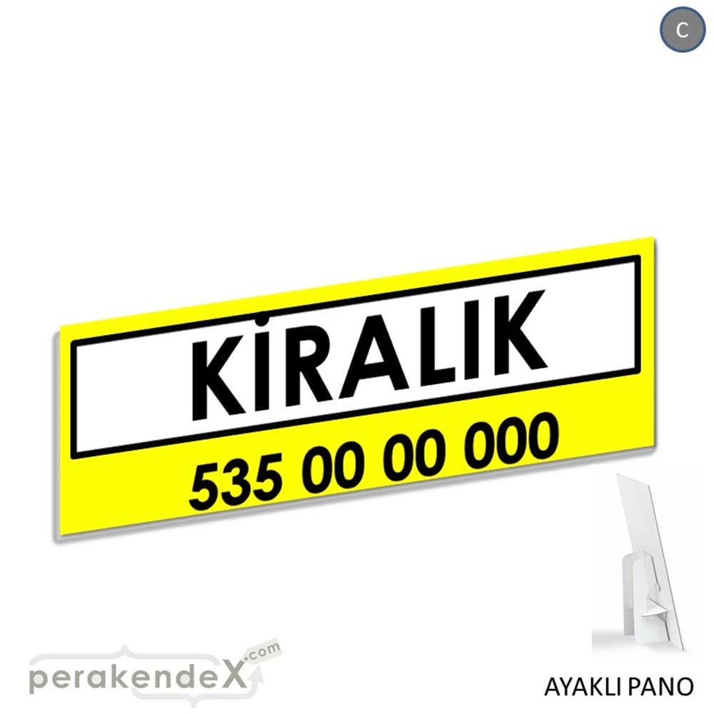 Kiralık Yazısı 005 KARTON AYAKLI POSTER,  PANO (BANNER) -dikdörtgen,tek yön baskıkarton ayaklı poster,  pano